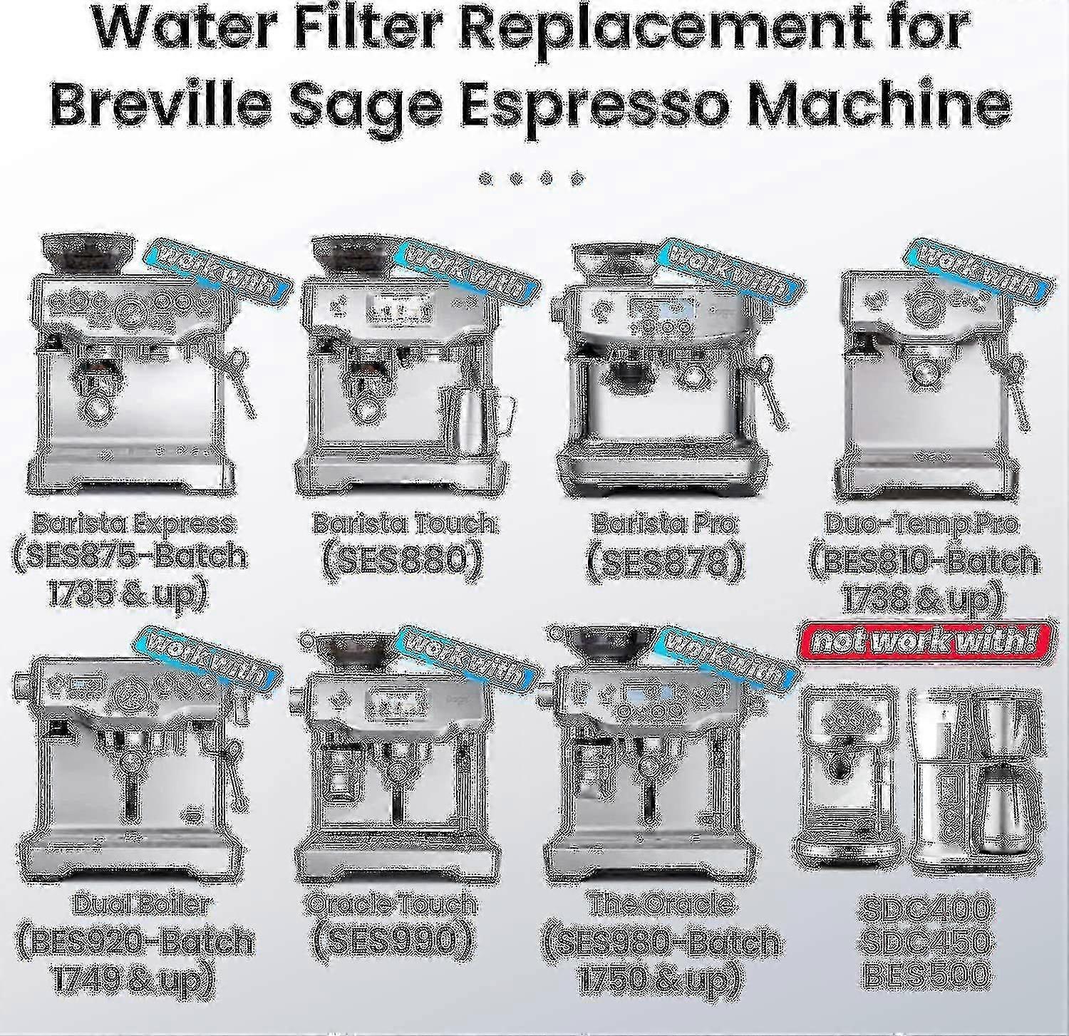 4-pack vattenfilter för Sage kaffemaskin - Vattenfilter för Sage Barista Express Pro Touch