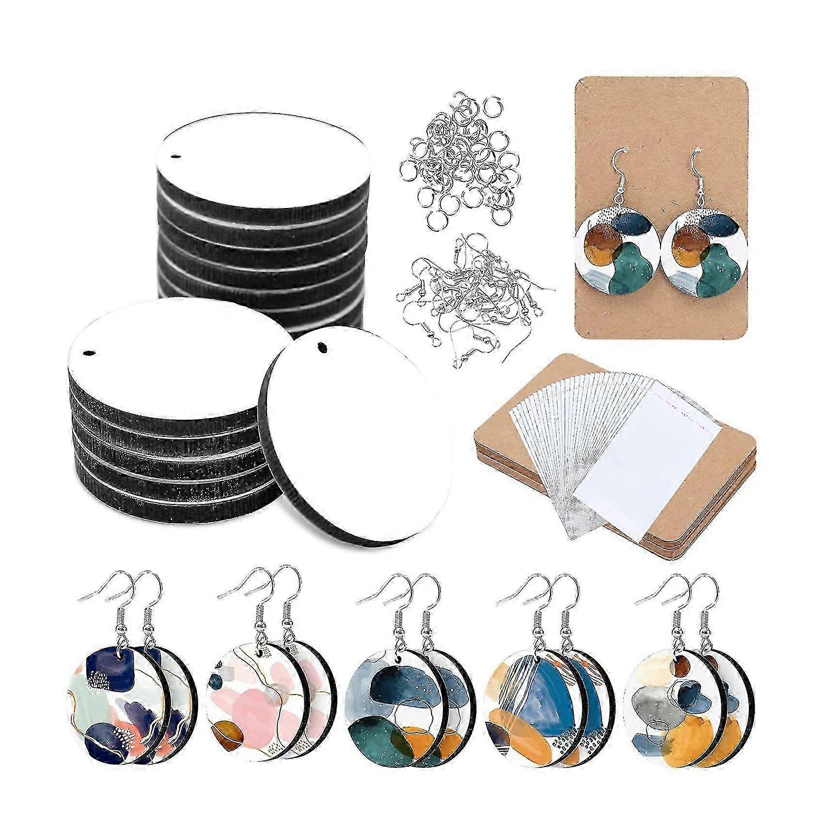 Round Sublimation Blank Earrings With Earring Hooks And Jump Rings Unfinished Heat Transfer Earring
