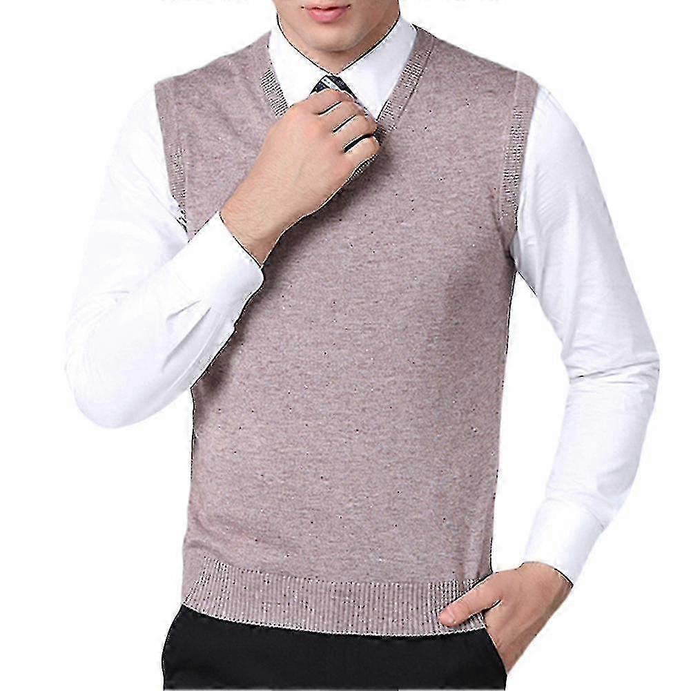 Herren Strickweste mit V-Ausschnitt, warme einfarbige Pulloverweste