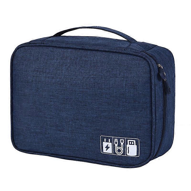 300D Cationic Zipper Bag Water-Resistant Data Cable Digital Accessories Carrying Pouch Power Bank