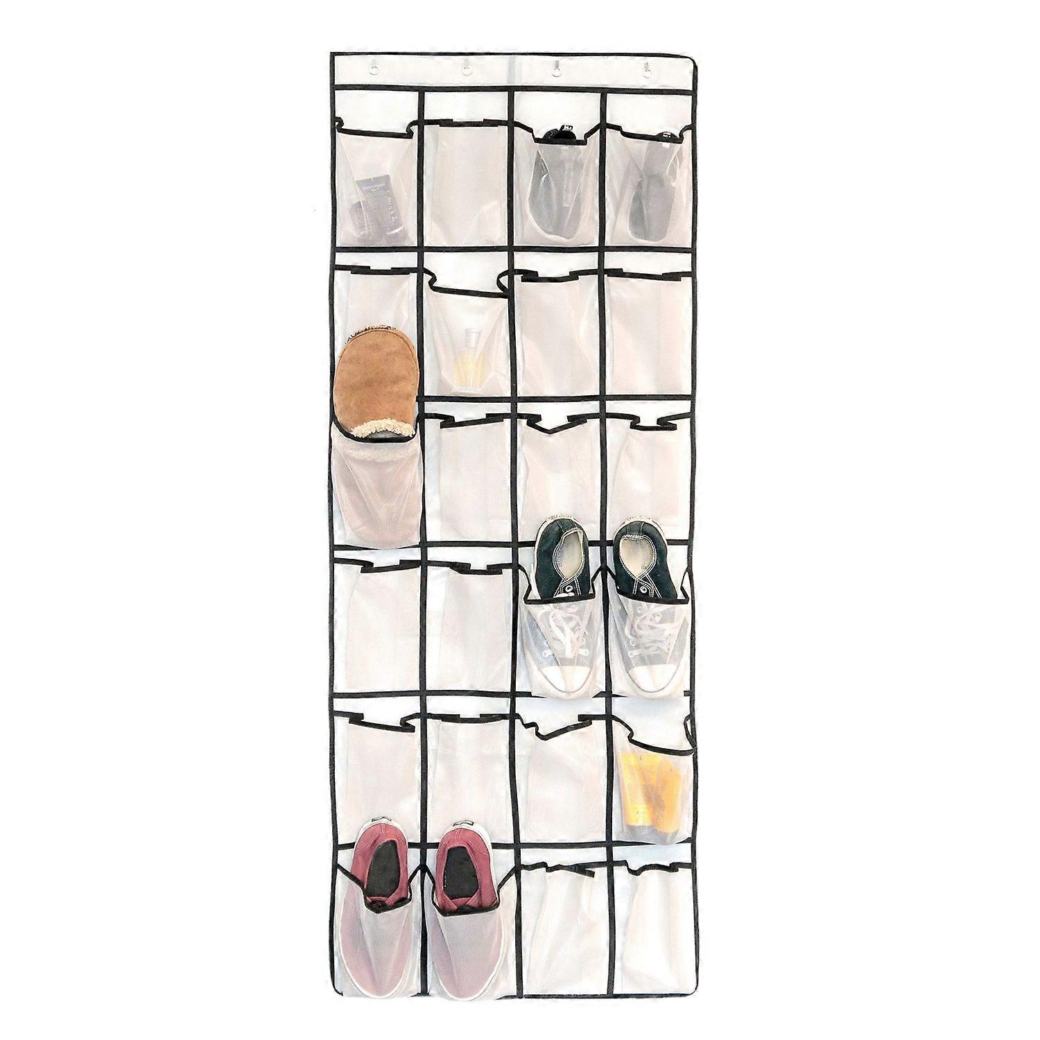 Multifunktionales Schuhregal 15 Fächer - Tür-Organizer Oxford-Gewebe | Grau/Schwarz