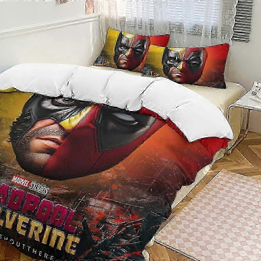 o2365 Lençóis Deaool & Conjunto de Cama Wolverine Comforter Se, Conjunto de Cama de 3 Peças Macio para Quarto Todos os Mares (1 Capa de Edredom e 2 Fronhas