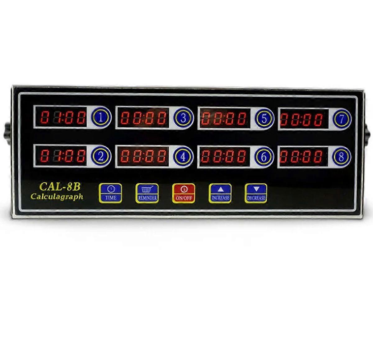 8-Channel Commercial Digital Kitchen Timer, Stainless Steel Calculation Timer with Alarm, Clock Reminder