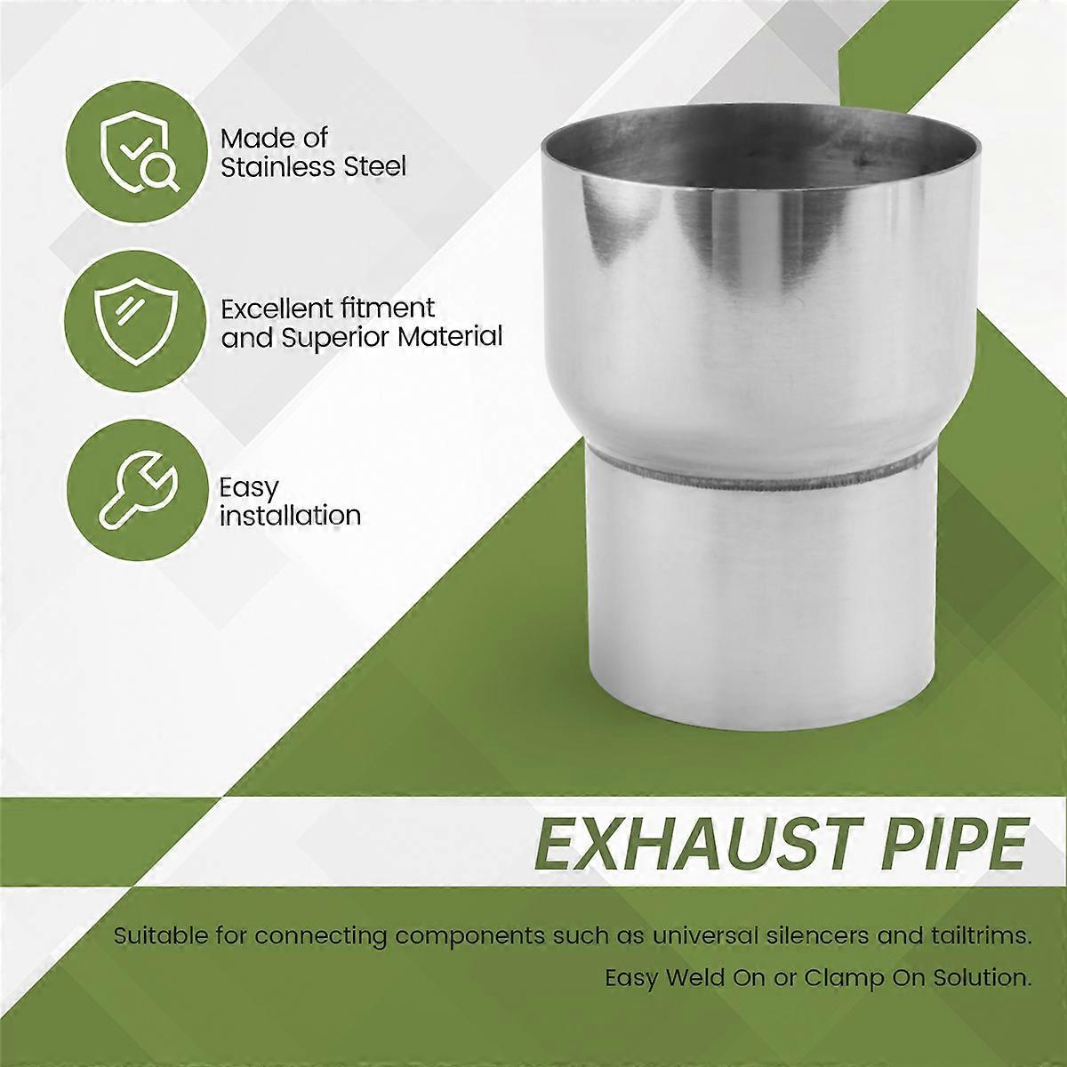 Silencieux D'échappement 2-Pack Exhaust Pipe Adapter Reducer - 2.25" ID To 2.5" OD Stainless Steel Connector For Car Exhaust Systems 2 5 Inch Exhaust Pipe - Foto 7