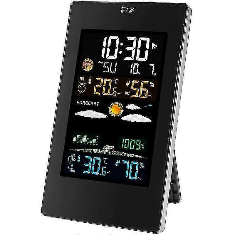 Color Wireless Weather Station with Outdoor Sensor, Indoor and Outdoor Hygrometer Thermometer, Multifunctional Weather Station with Moon Phase Weather