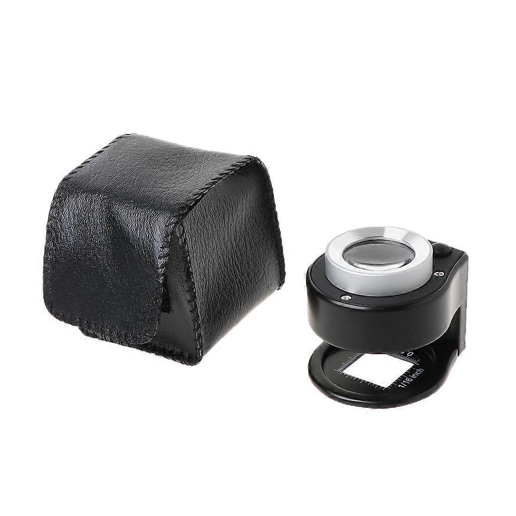 30X Optics Loupes Magnifier Loop Microscope Magnifying Glass Lens Portable for Jeweler Coins Stamps Travel Map Reading Black