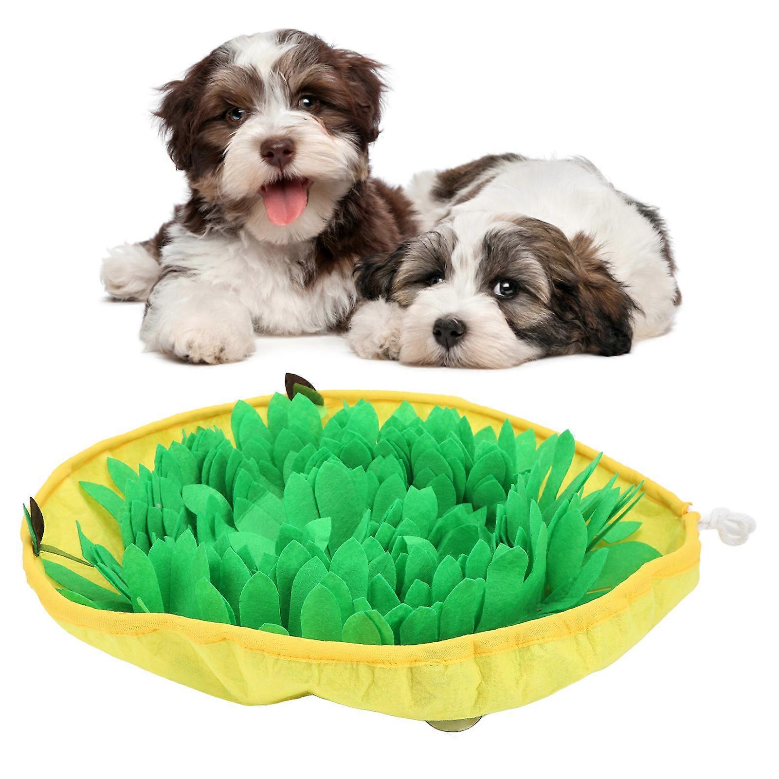 Dog Sniffing Pad Yellow Felt Interactive Adjustable Feeding Mat