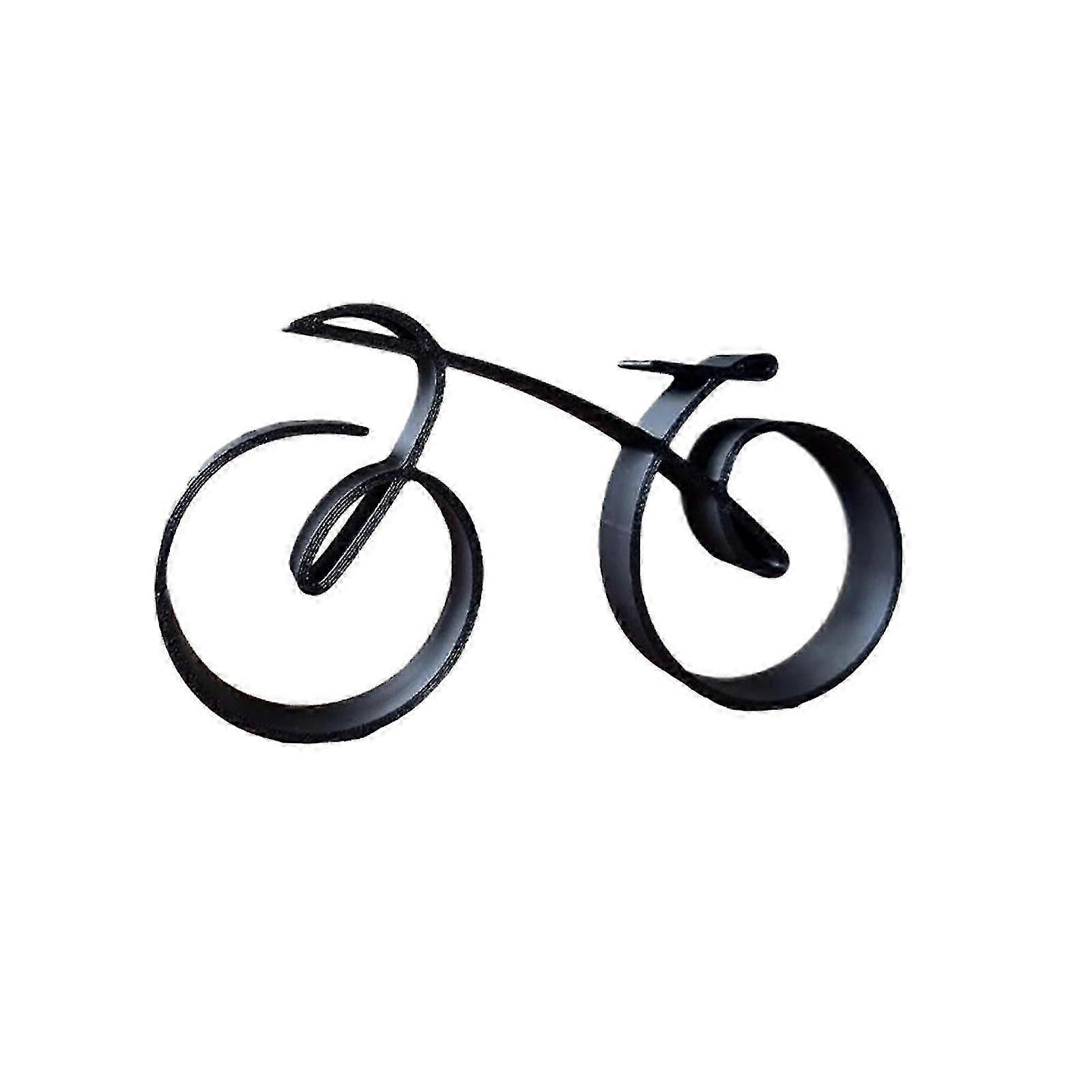 Black Minimalistic Wire - Framed Bicycle Art Sculpture