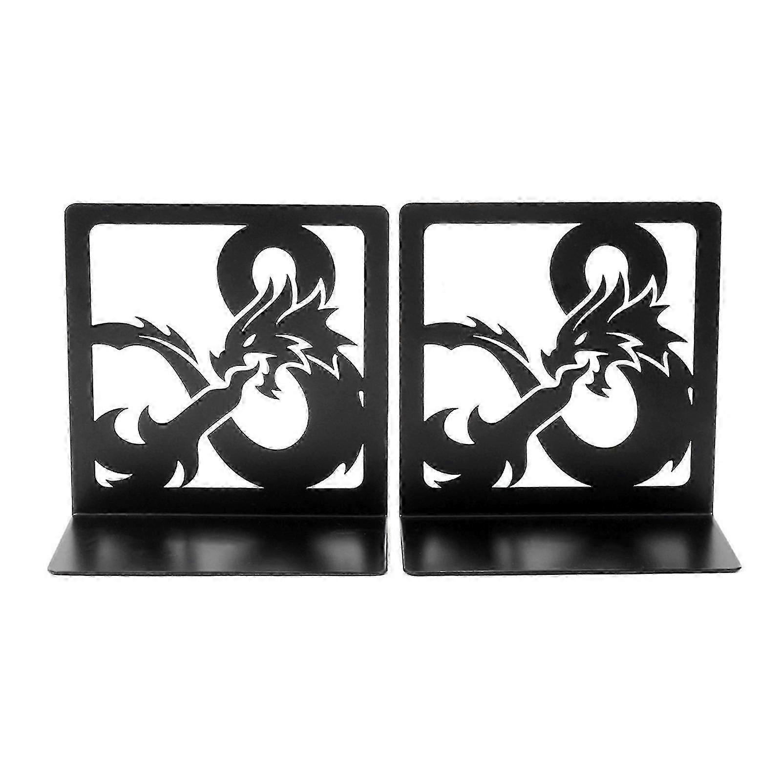 1pair Hollowed Out School For Bookshelf Heavy Duty Book End L Shape