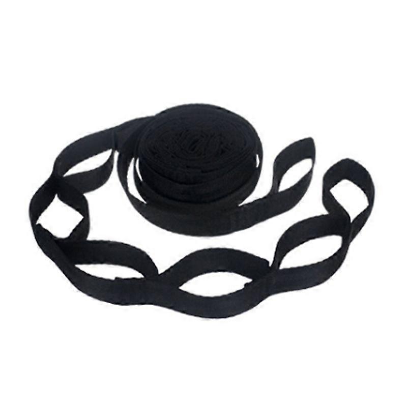 2Pcs Specially Reinforced Polyester Hammock Straps with 5 Rings, High Bearing Capacity, Barbed, Black for Outdoor Camping