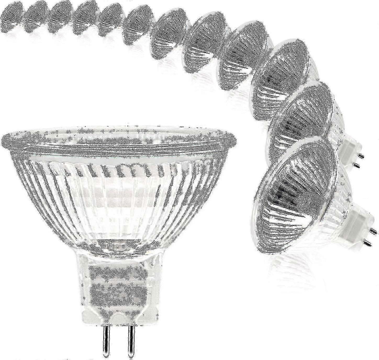 مصباح سبوت MR16 ، لمبة إضاءة 12 فولت 20 واط ، مصباح كهربائي Gu5.3 قابل للتعتيم ، 2 دبوس لمبات هالوجين بيضاء دافئة 2700 كيلو ، عبوة من 12 (mr16-20w-12p) [xh]-Excel