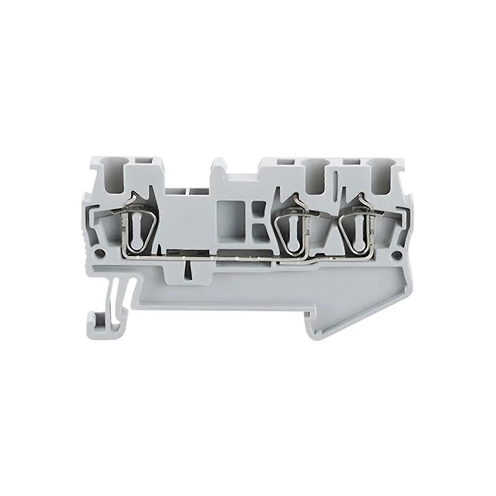 ST-1.5-Twin 5Pcs DIN Rail Terminal Block, Spring Clamp, Pull-Type, 3-Conductor Wire Connector