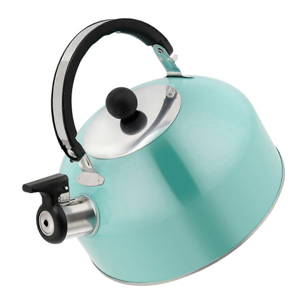 Stainless steel whistling teapot with anti-scalding handle, suitable for rapid boiling on induction cooker