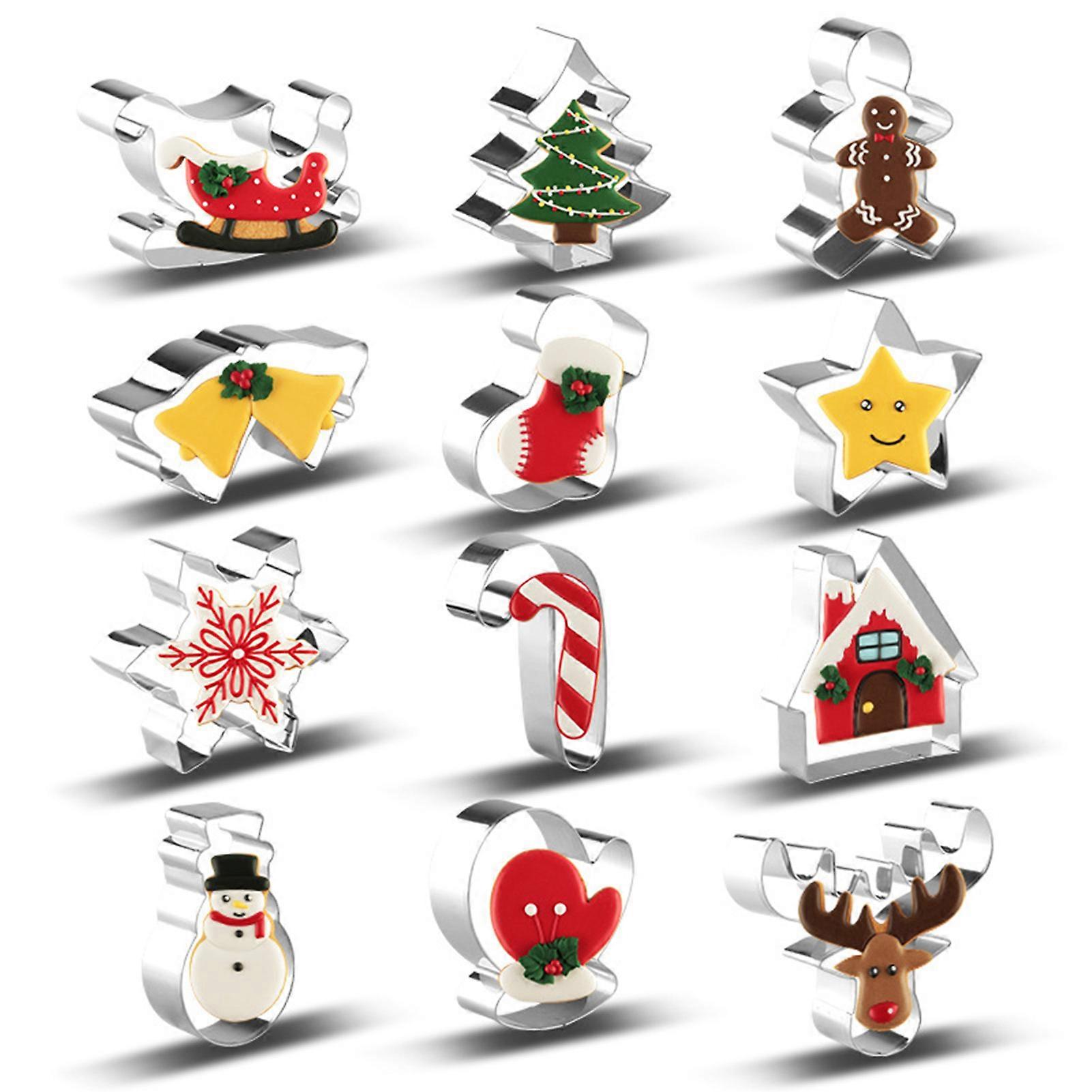 Christmas Biscuit Cutters Set with Creative Shape Metal Decorative Cutter