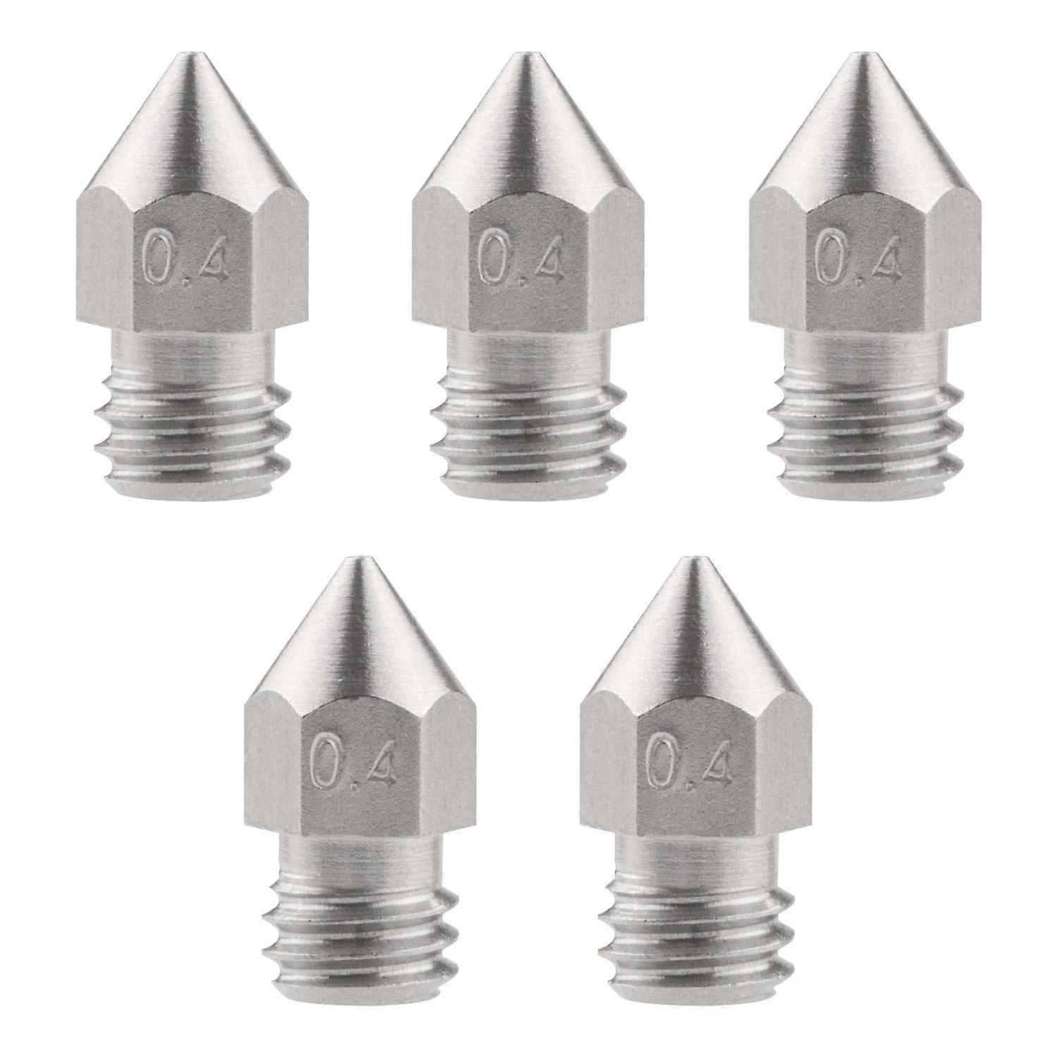 5Pcs 3D Printer Nozzles 0.4mm/1.75mm, MK8 3D Printer Extruder Nozzle for Makerbot Creality CR-10/ Ender 3