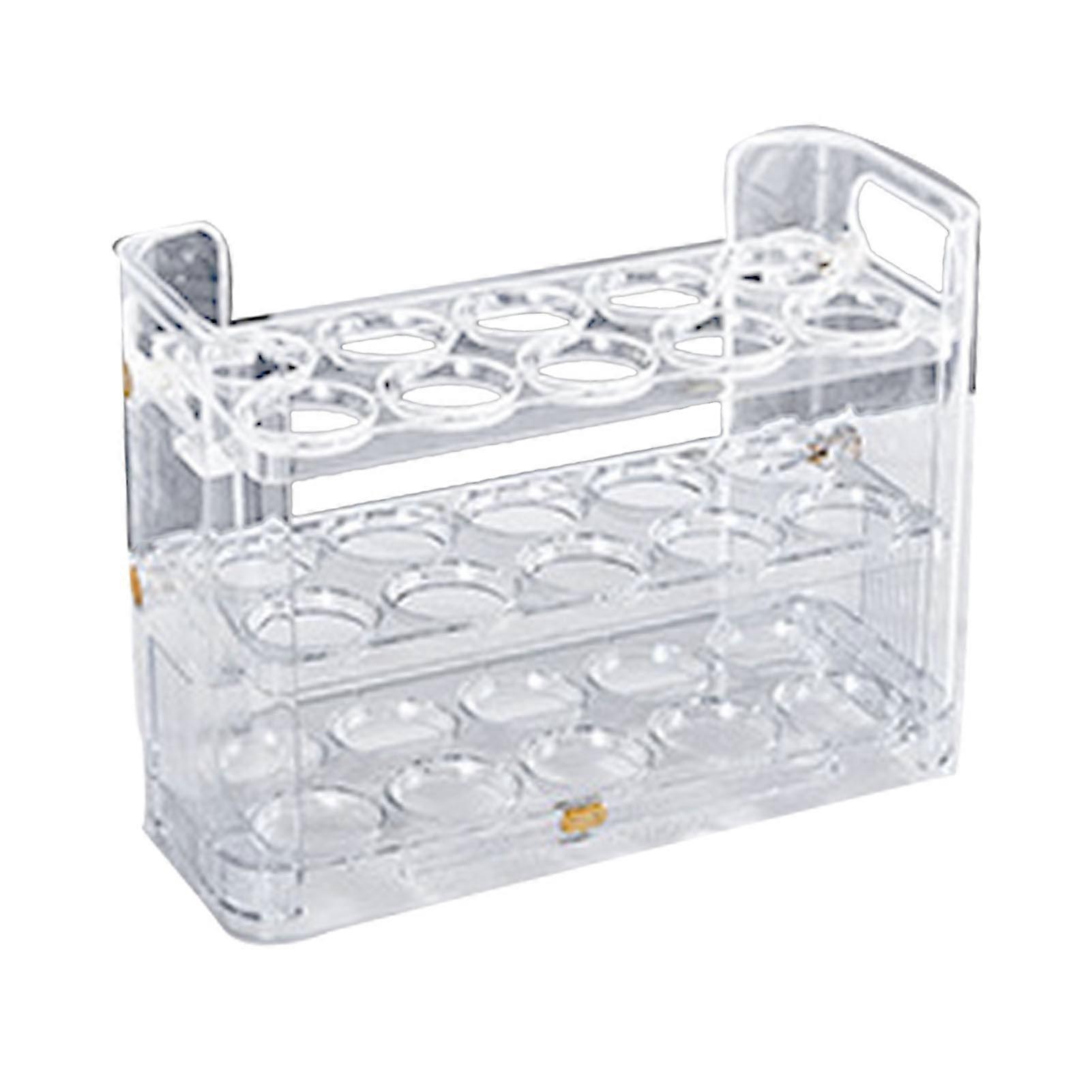 Refrigerator Rack 3 Layers 30 Capacity Space Saving Multifunction Refrigerator Side Door Egg Holder