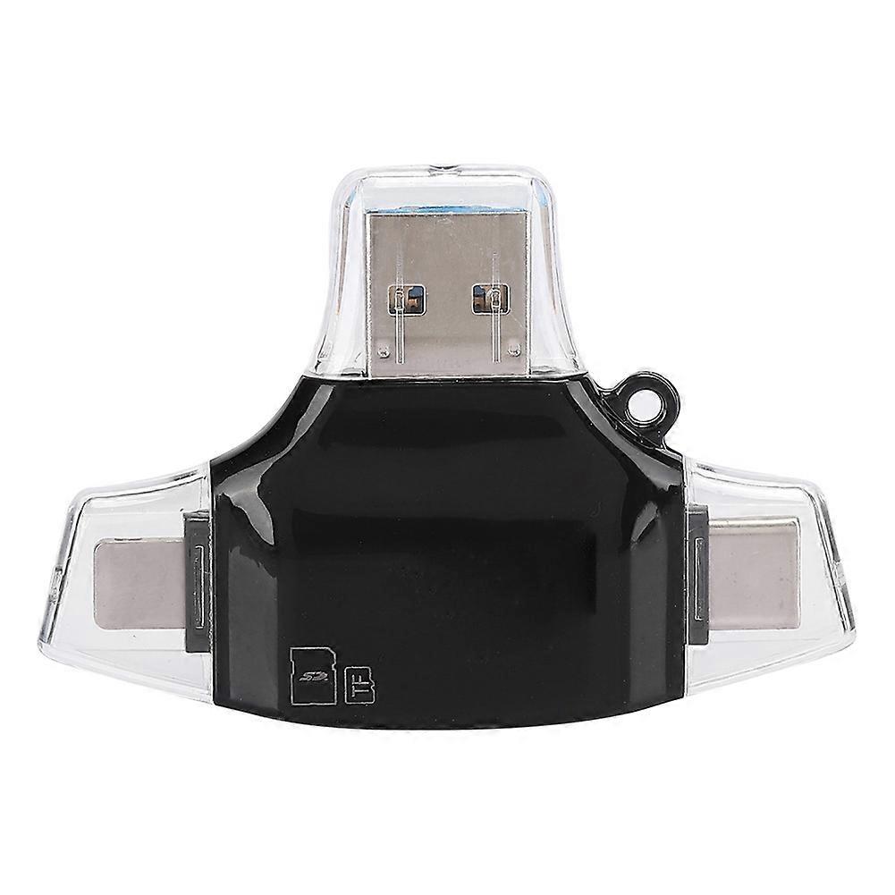 Multi Function Four In One Memory Card Camera OTG Card Reader for IOS Mobile Phone Black