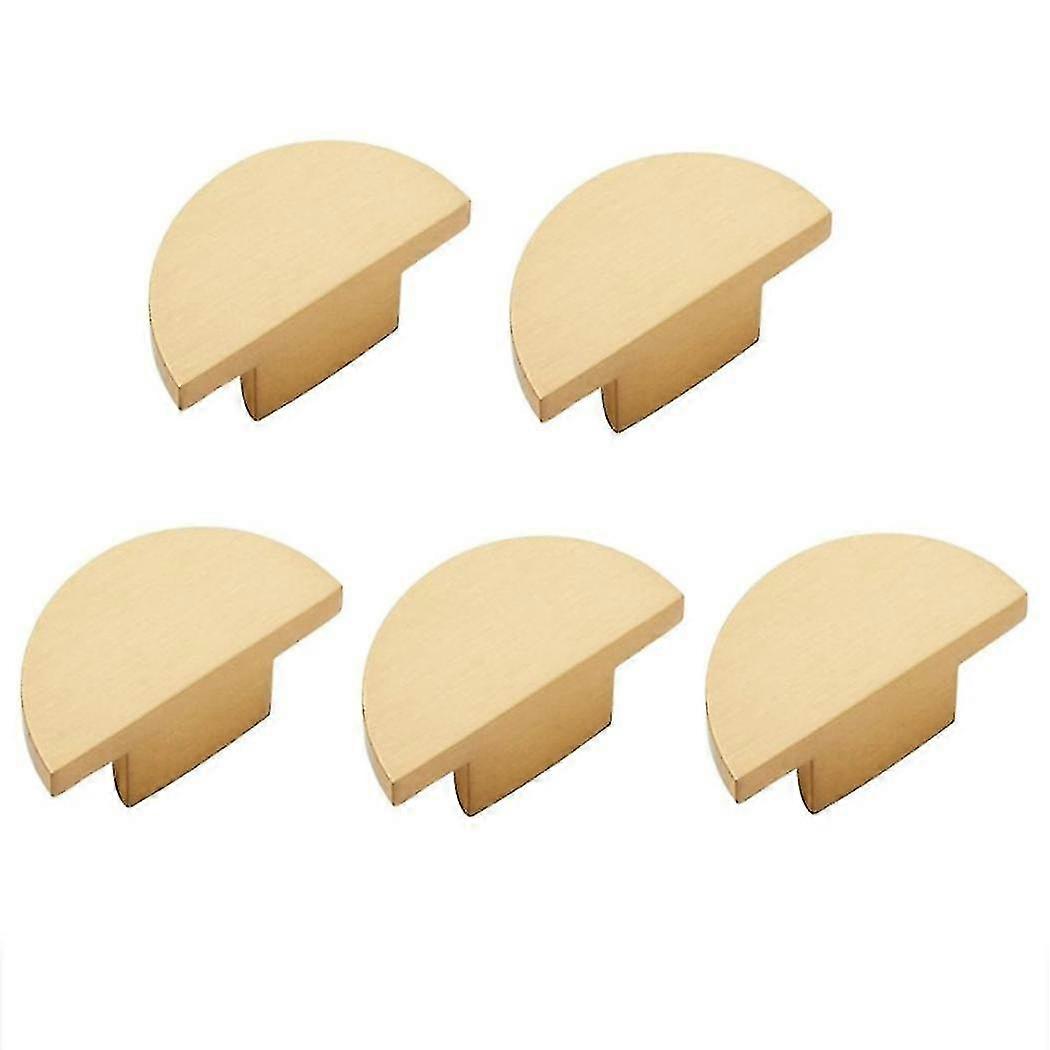 LM 5 Pack Solid Brass Dresser Drawer Pulls,semicircle Kitchen Cabinet Knobs And Handles, Gold Knobs For Cabinet And Drawer BFA