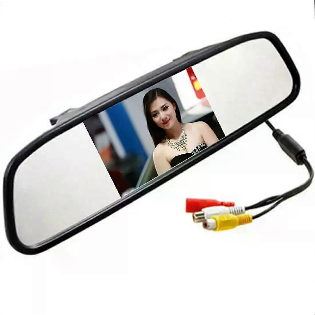 Monitor 5" Color TFT LCD Car Rearview Mirror Monitor 5 inch 16:9 screen DC 12V Car Monitor compatible for DVD Camera VCR
