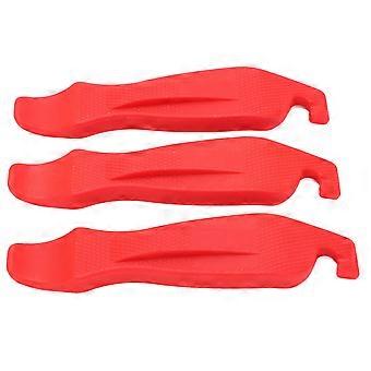 3PCS Cykeldäck Pry Bar Hand Cykel Däck Spak Anti Slip Hög Hårdhet Cykeldäck Spak ReparationsverktygRöd