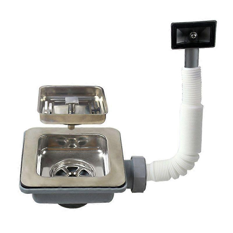 Talea Deluxe 304 Stainless Steel deodorizing Kitchen Sink Single strainer Basket Drain Set with Drain Pipes Square sink strainerCraft Pipe Cleaners