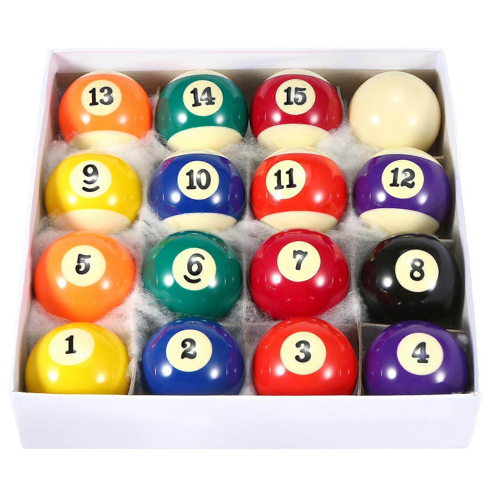 52.5mm Adult Billiard Ball Pool Ball Set Full Size American Standard Billiard Ball Set 16 Ball Durable Synthetic Resin Pool Ball
