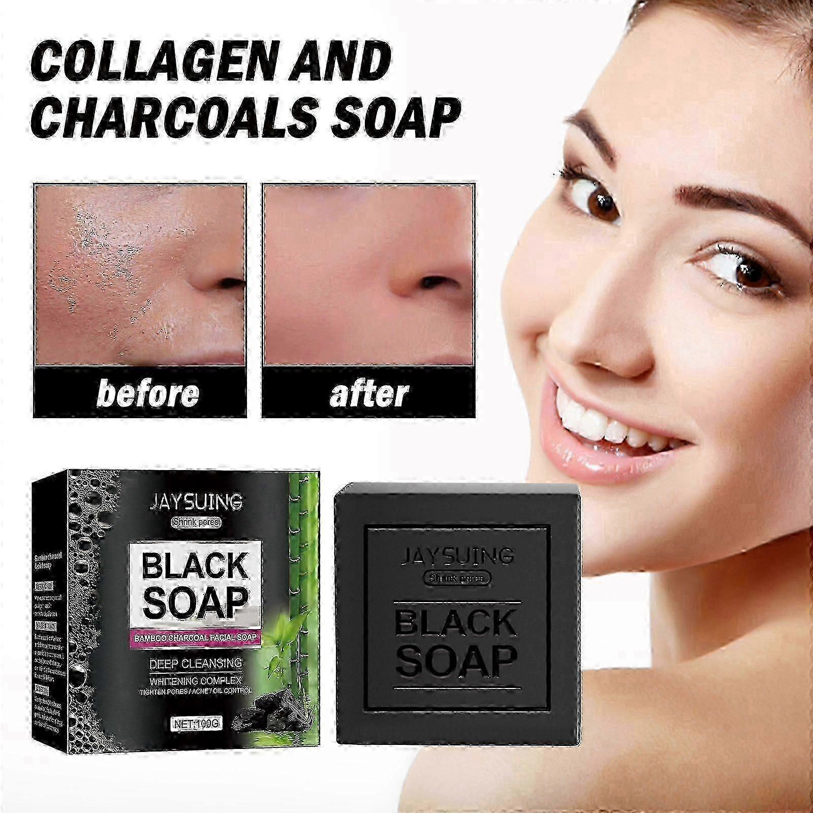 Bamboo Charcoal Cleansing Soap, Refreshing Oil Control Brightening Face Wash Soap