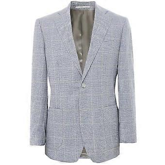 Jules B Wool Linen Windowpane Houndstooth Jacket