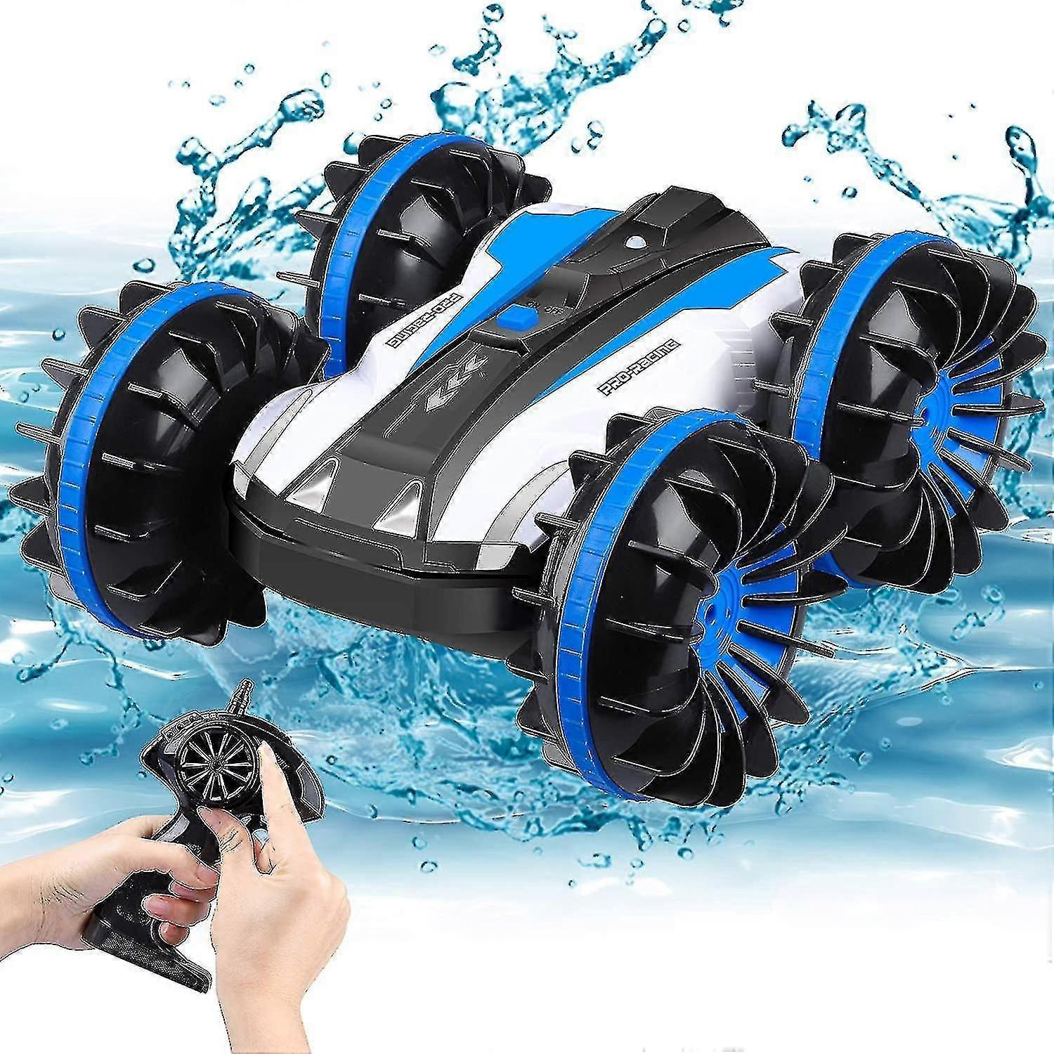 מכונית Rc אמפיבית לילדים, 2.4 GHz סירת שלט רחוק עמיד למים Rc מפלצת משאית פעלולים, 4wd R