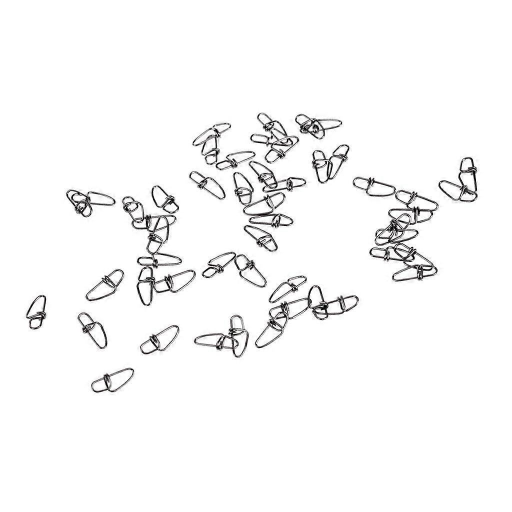 50 Pieces Fishing Lock Snap Hook Lure Connector Swivels Solid Ring Clips