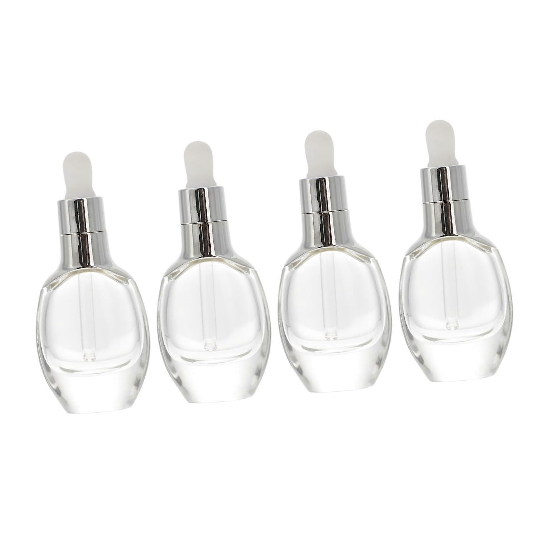 Subpackaging Bottles 4pcs Glass Essential Oil Bottles 35ml Refillable Reusable Easy Press Dropper for Aromatherapy