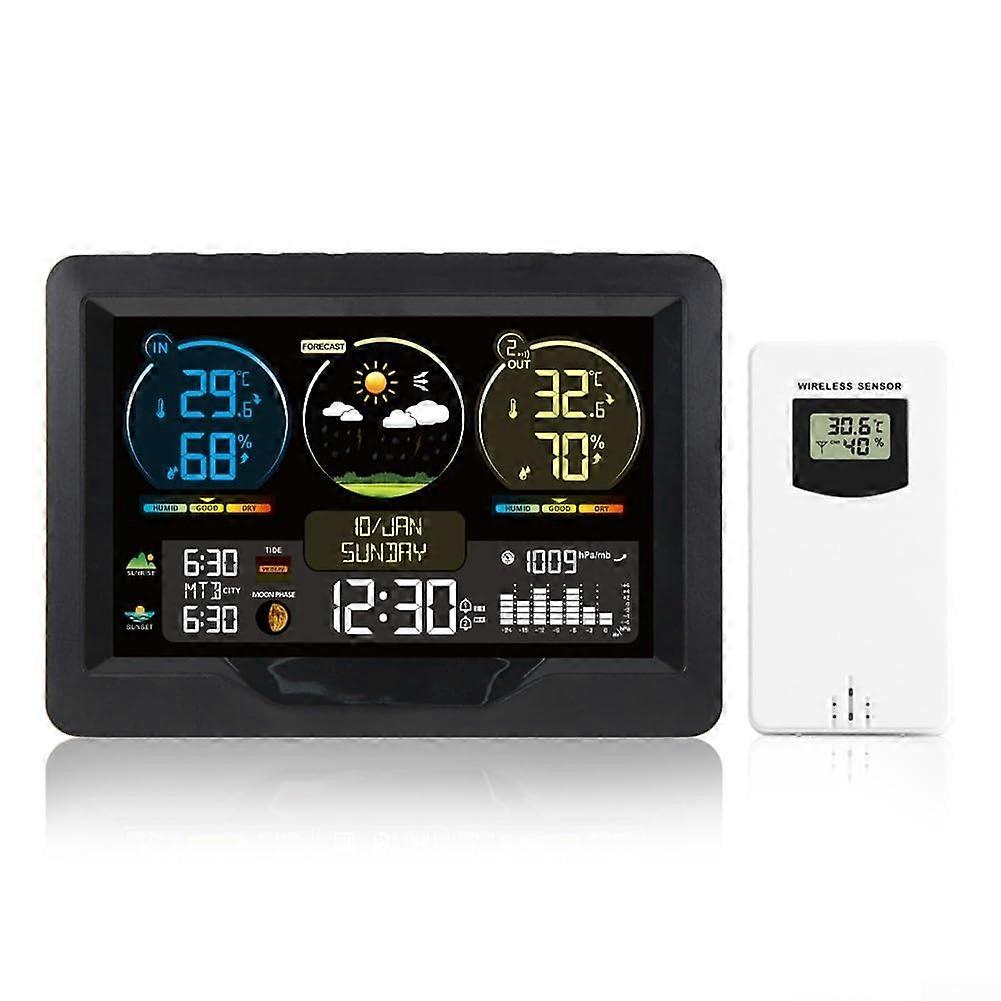 Color Screen Weather Station with Temperature and Humidity Display, Alarm Clock, Sunrise and Sunset Times, USB Powered