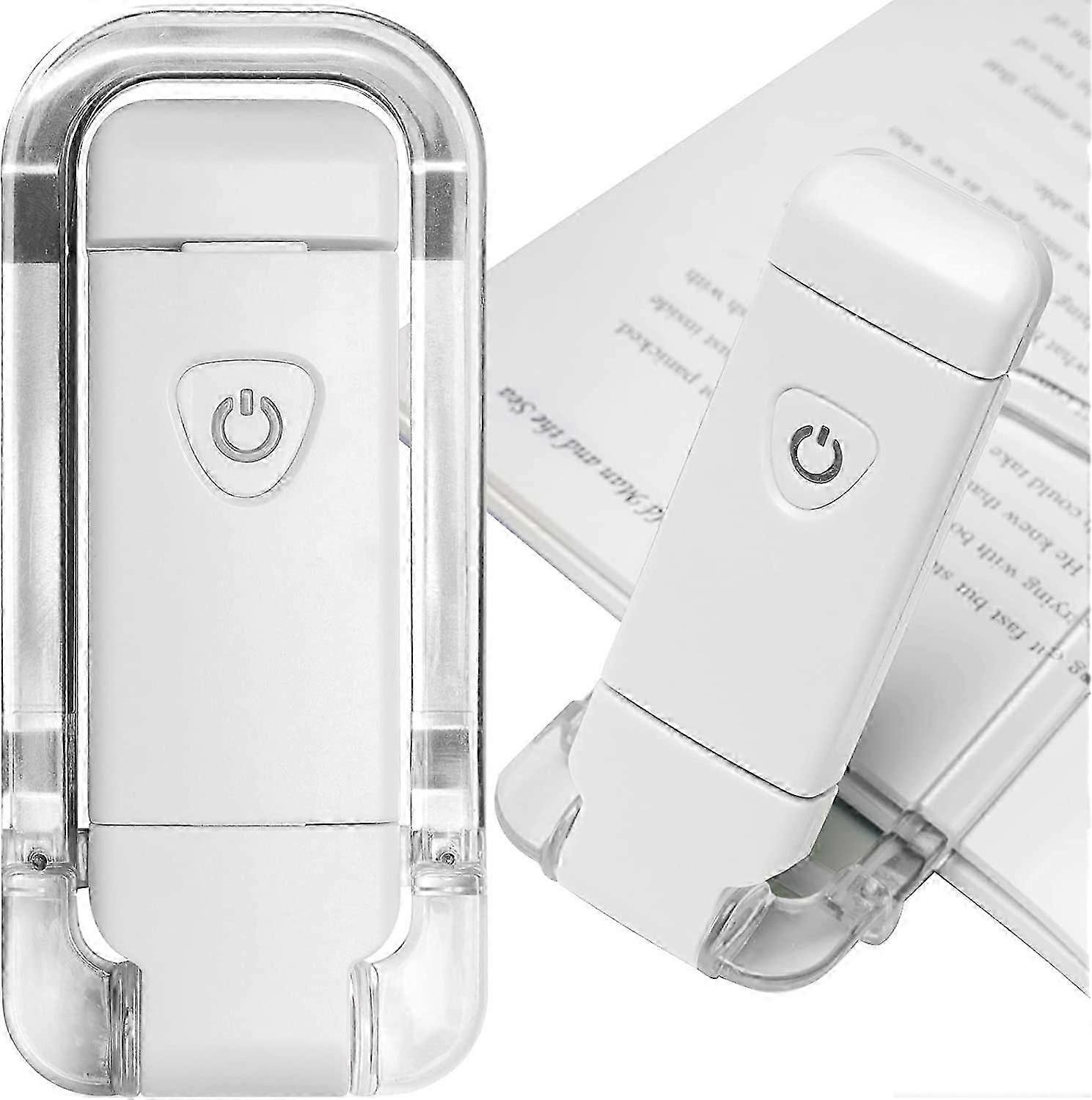 Portable USB Rechargeable LED Clip On Bed Reading Book Light, Dimmable Bookmark Light