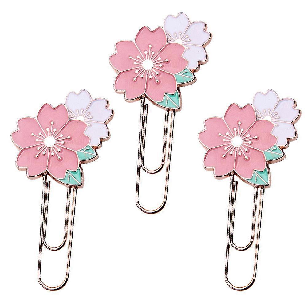 3pcs Office Note Clips Bookmarks Files Holding Clips Theme Paper Clips