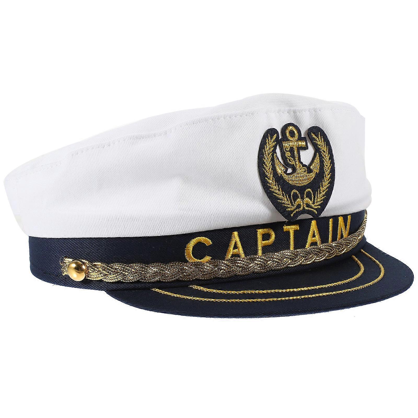 Lightweight Adjustable Captain Hat for Adults, Breathable Sailor Costume Prop for Parties, Cosplay, and Sailing Events, White Yacht Cap