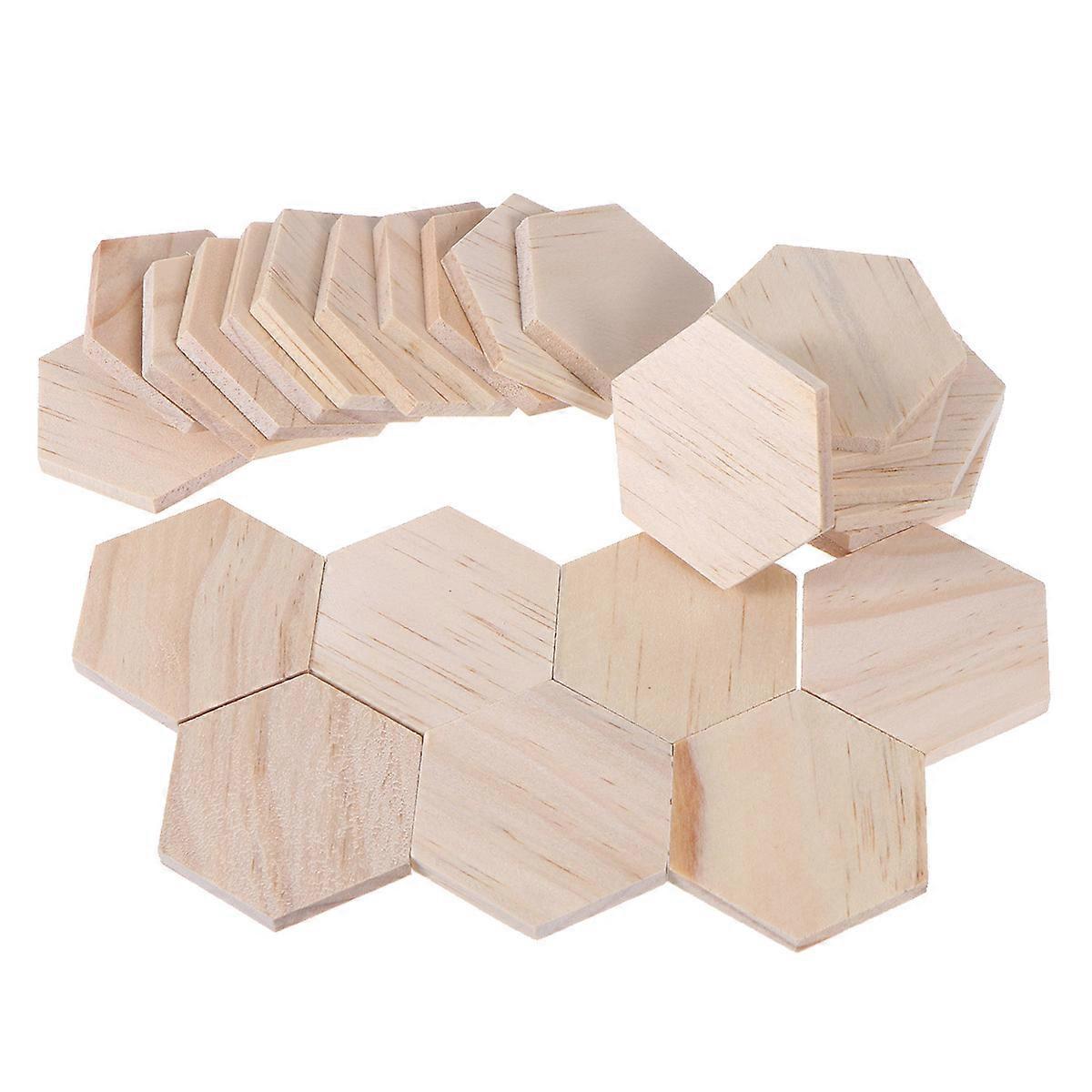Wooden Craft Tags in Hexagon Shape, Versatile for Decorating and Customizing
