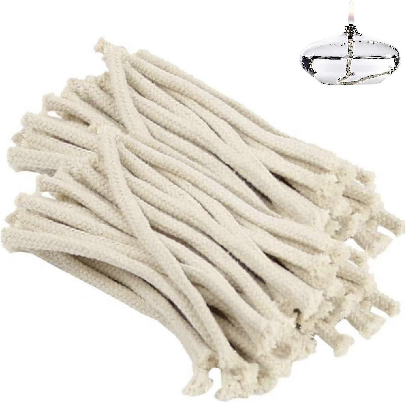 100 قطعة استبدال فتيل قطن مجوف دائري لفانوس الزيت ، مصباح الكحول ، شعلة شمعة الموقد (قطر 6 مم)