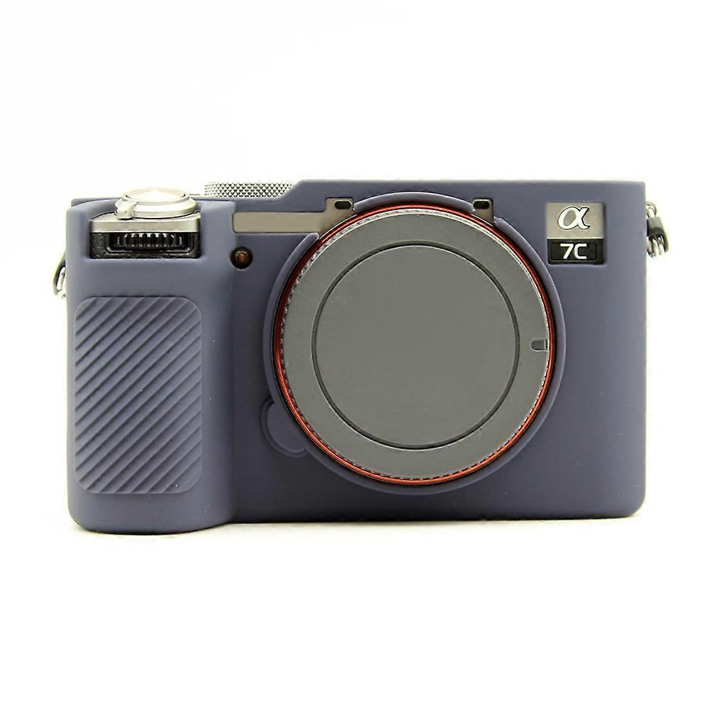 m3e For Sony A7CR A7C II Anti-Slip Silicone Protective Case Dust-Proof B3K Camera Cover - Navy Blue