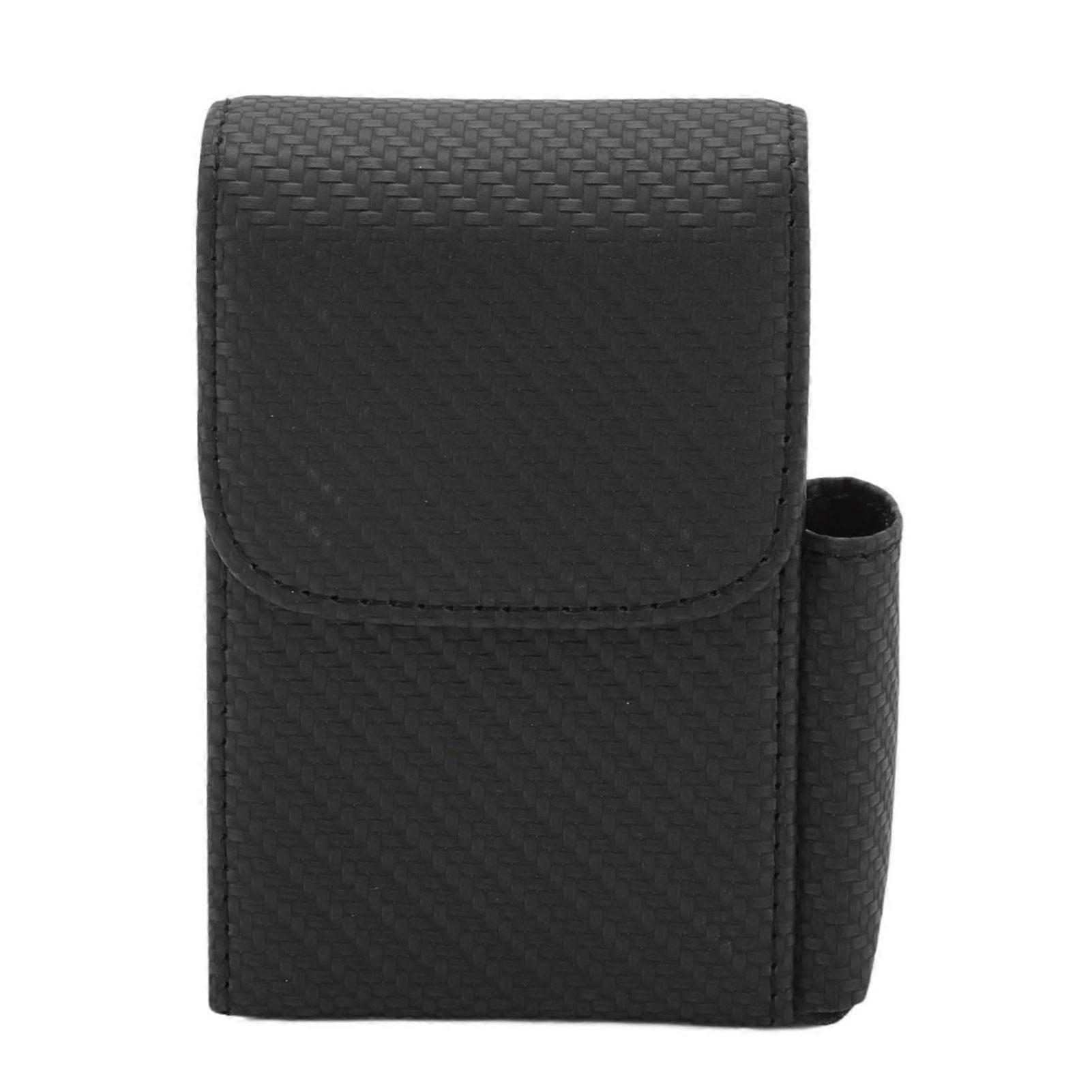 PU Leather Cigarette Box Woven Pattern and Lighter Holder Multifunctional 20 Pieces Cigarette Case