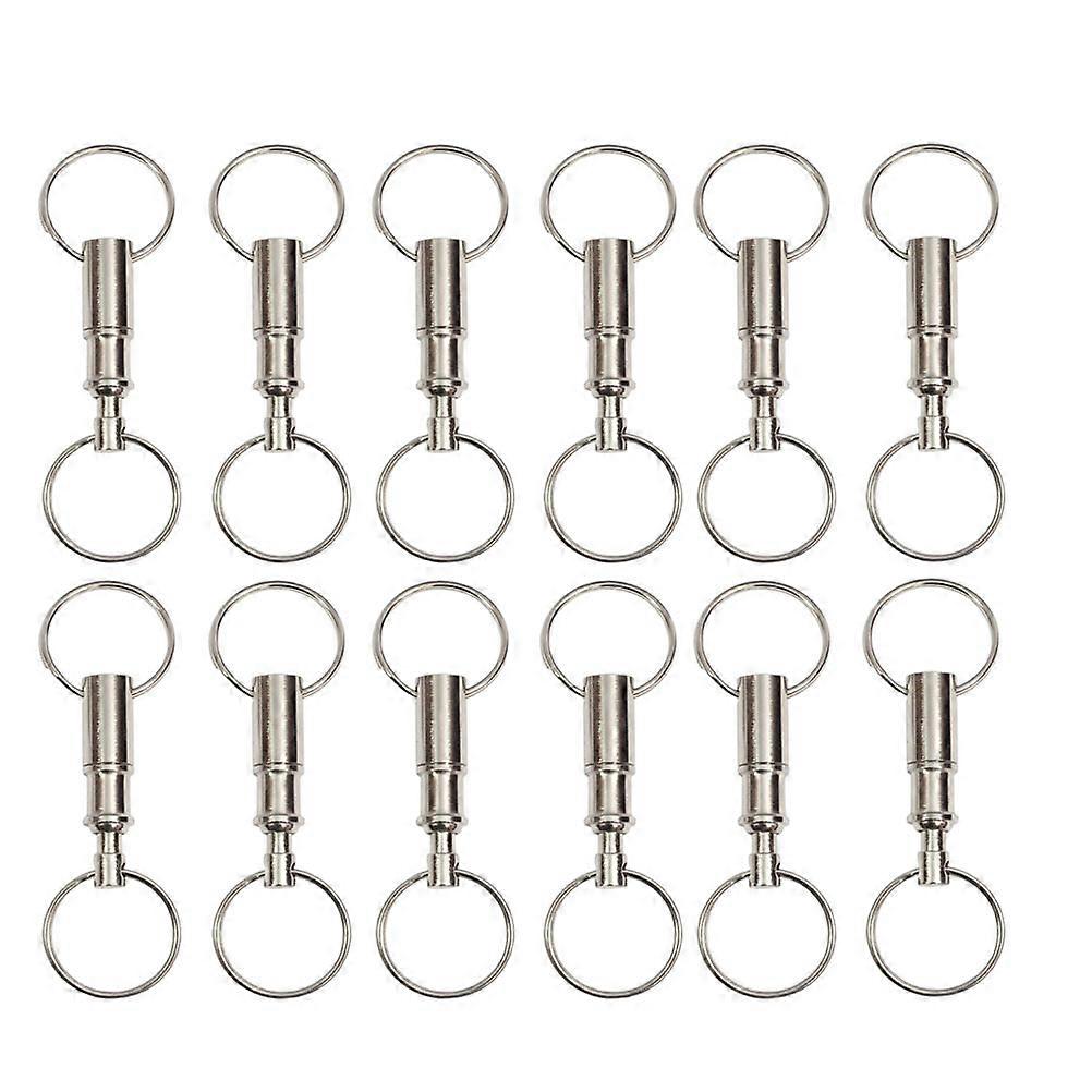 12Pcs Silver Metal Key Rings for Storage Use Durable Dual Rings with Quick Release