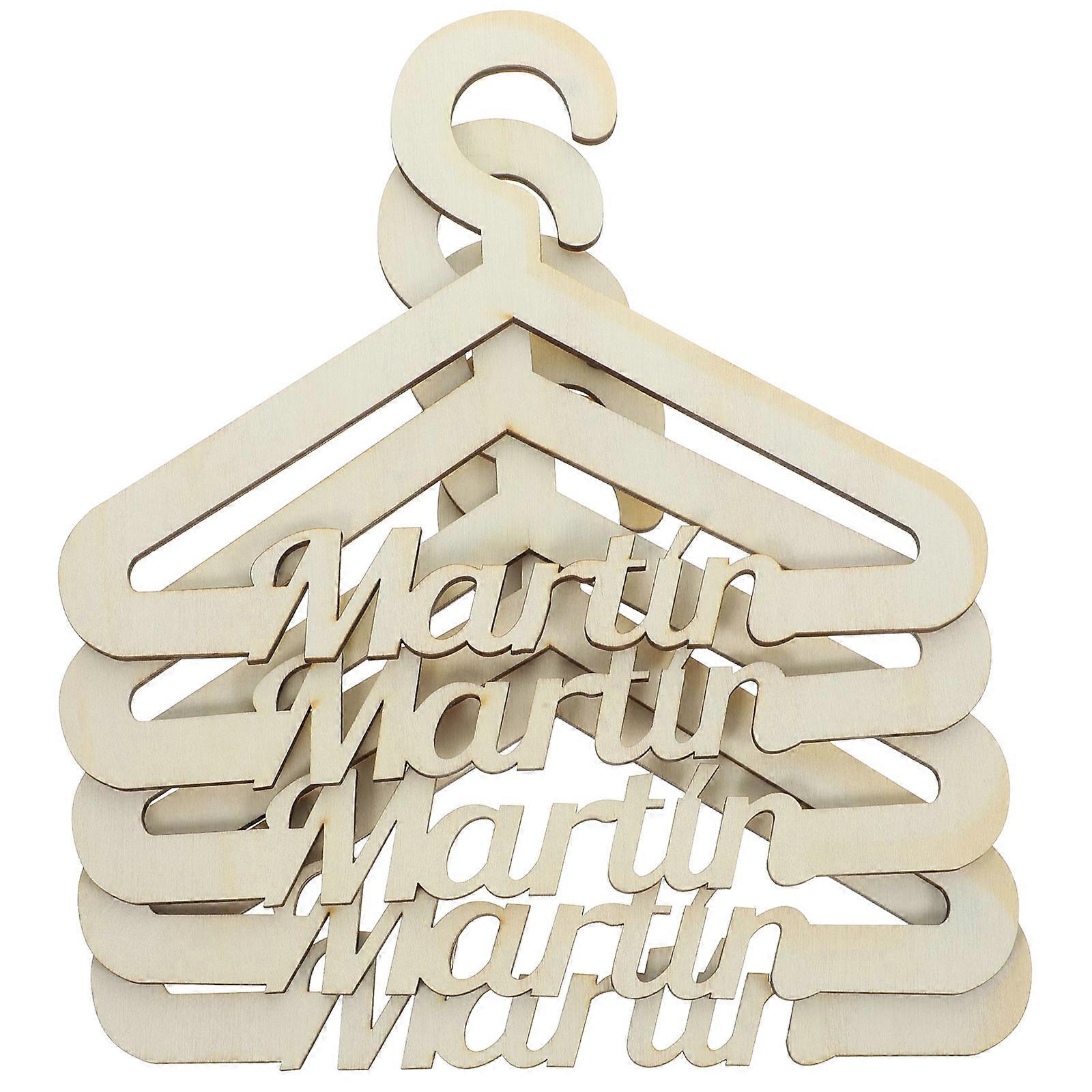 Infant Hangers Wooden Nursery Clothes Hanger Children Hanger Diy Design Clothes Drying 20X15X0.3CM 5Pack