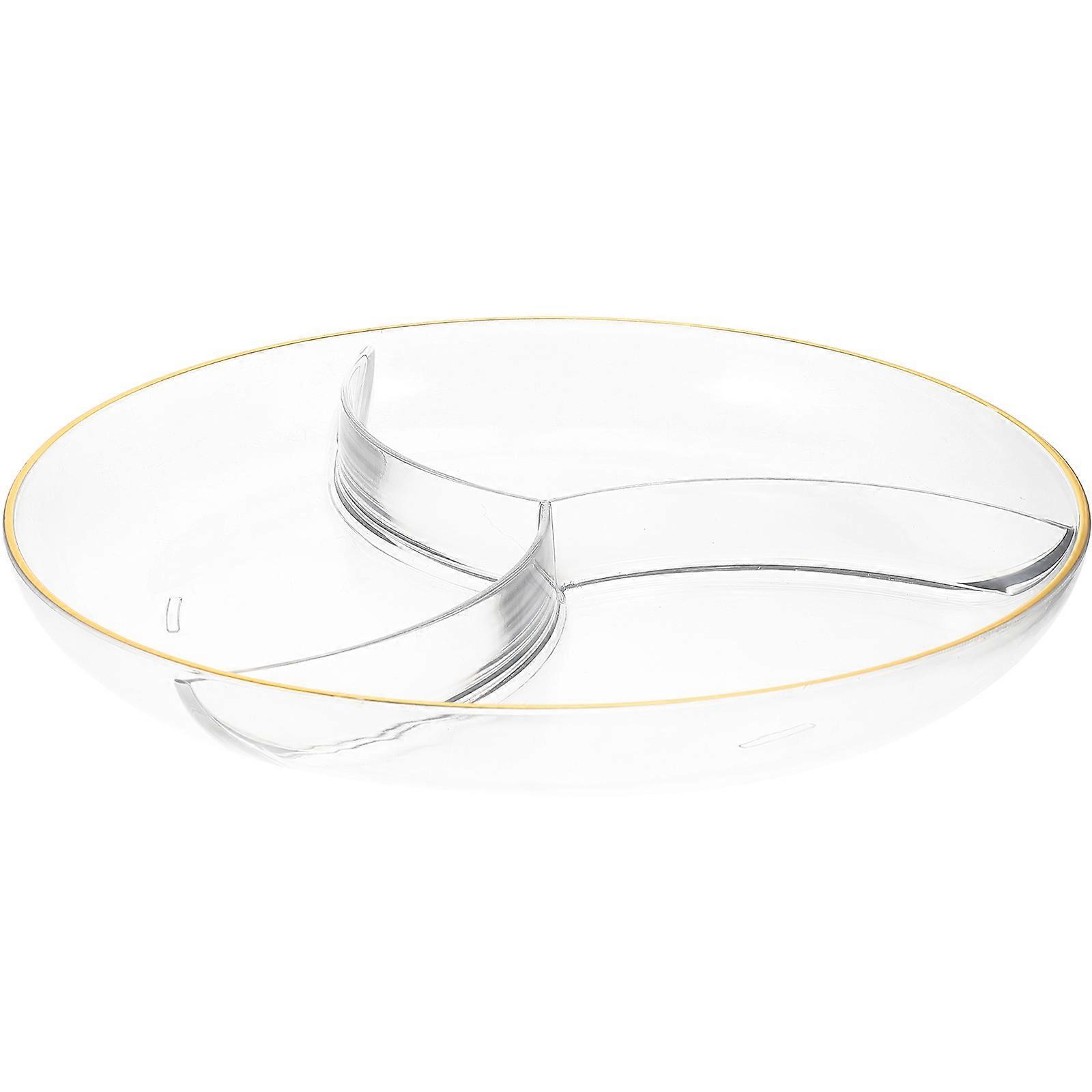 Multi Layer Fruit Plate Reusable Lightweight Serving Plates Three Grids Transparent PET 1Pack Fruit Display Activities