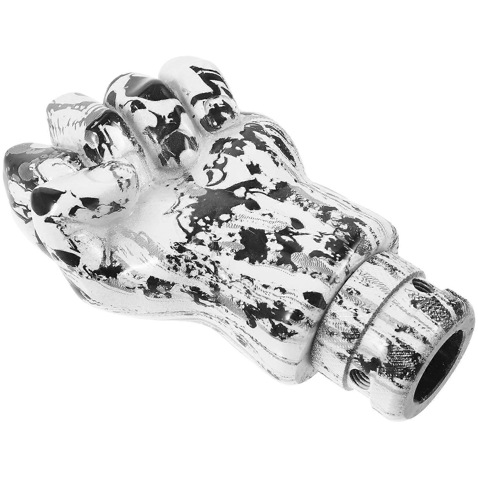 Elegant White Manual Shift Knob – Hand Drawn Design Gear Stick Head for Car Interior Upgrade – Enhances Shifting Experience with Unique Style