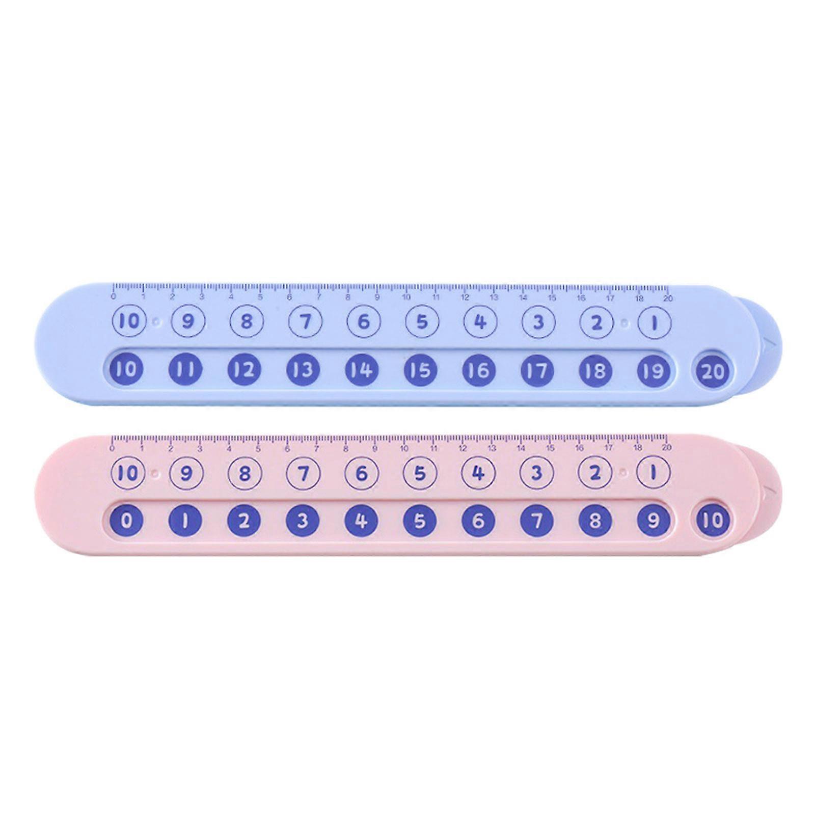 Interactive Math Ruler Children's Arithmetic Teaching Aid Addition Subtraction Practice Plastic Material 2Pcs