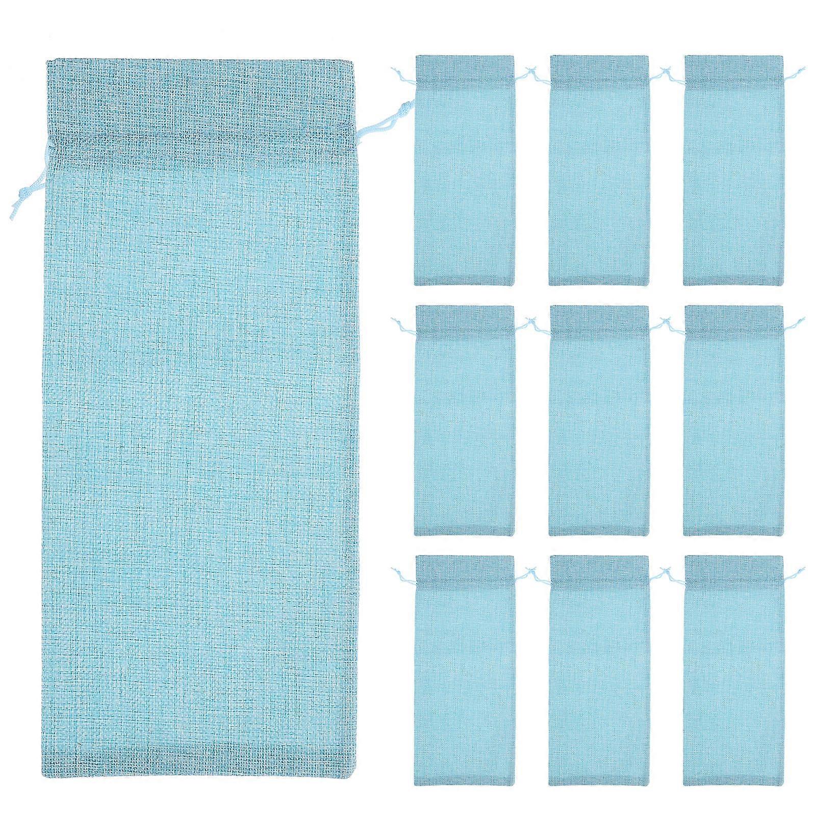 Beverage Bag Reusable Bag Drawstring Sky-Blue 35X15CM Storage 10Pcs