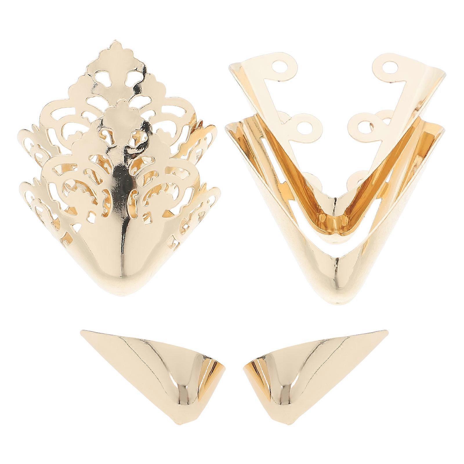 Shoes Pointed Caps High Heel Caps For Men Golden 3 Pairs Metal Shoe Tip Protector