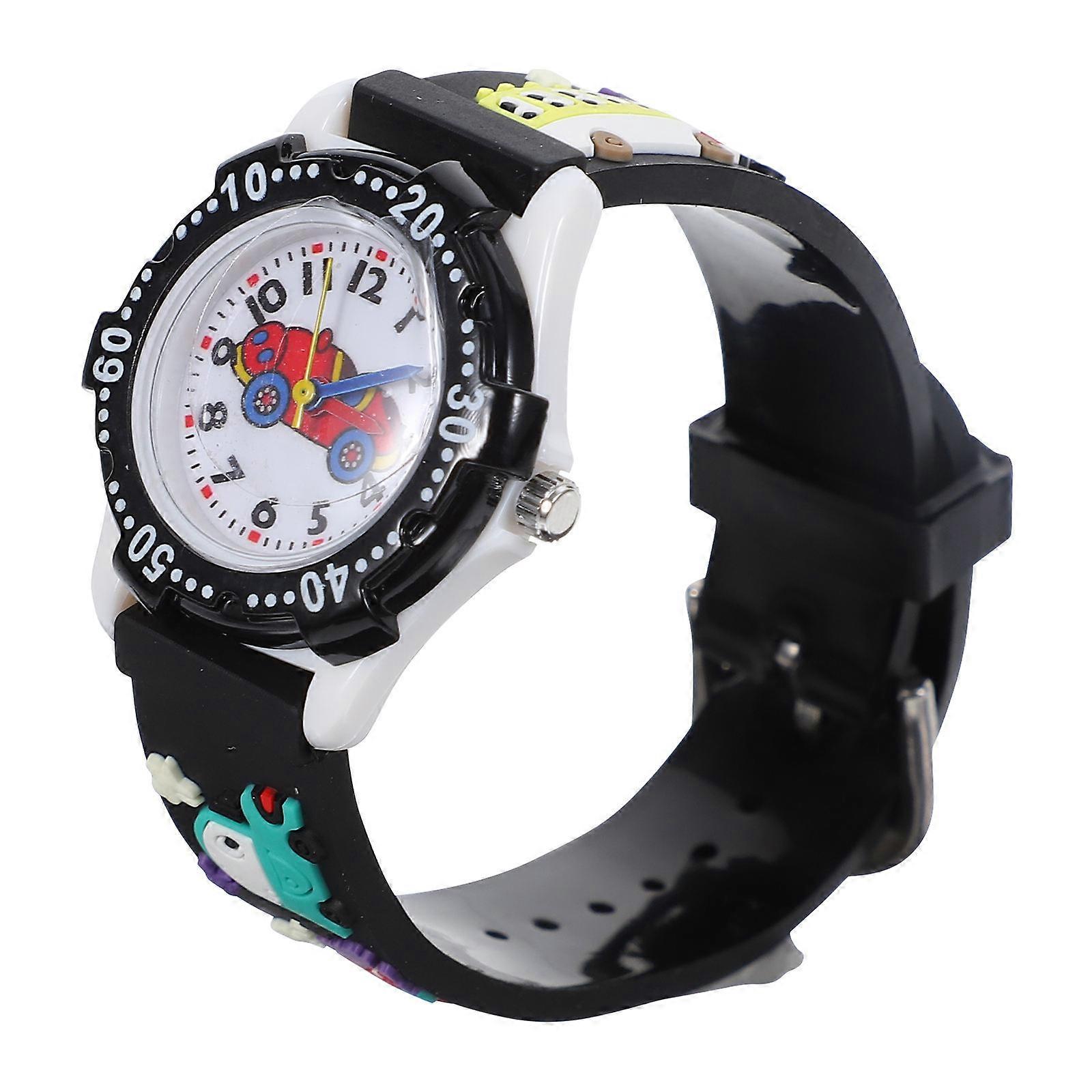 Quartz Watch Fashionable 3D Cartoon Car Black 20X3CM Time Telling Durable 1Set
