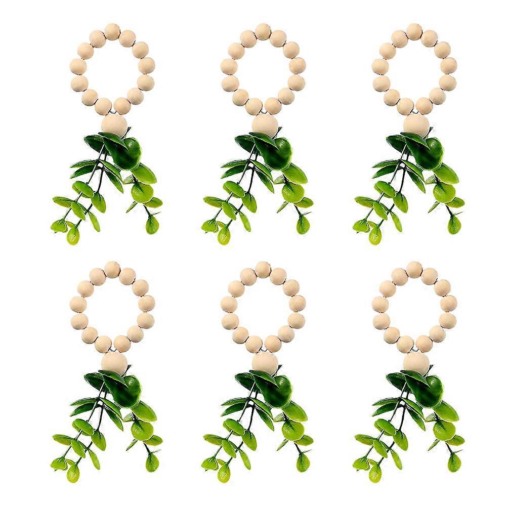 Napkin Ring Artificial Eucalyptus Dining Table Accessories Assorted Color 13x7cm Table Decoration 6Pcs