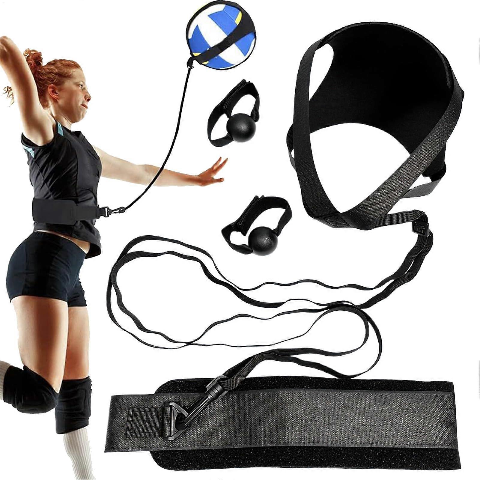 Volleyball Trainer Solo Serve Training Aid, Stretch Band Set for Attack Game Defence Serve Exercises with Indoor and Outdoor Suitability