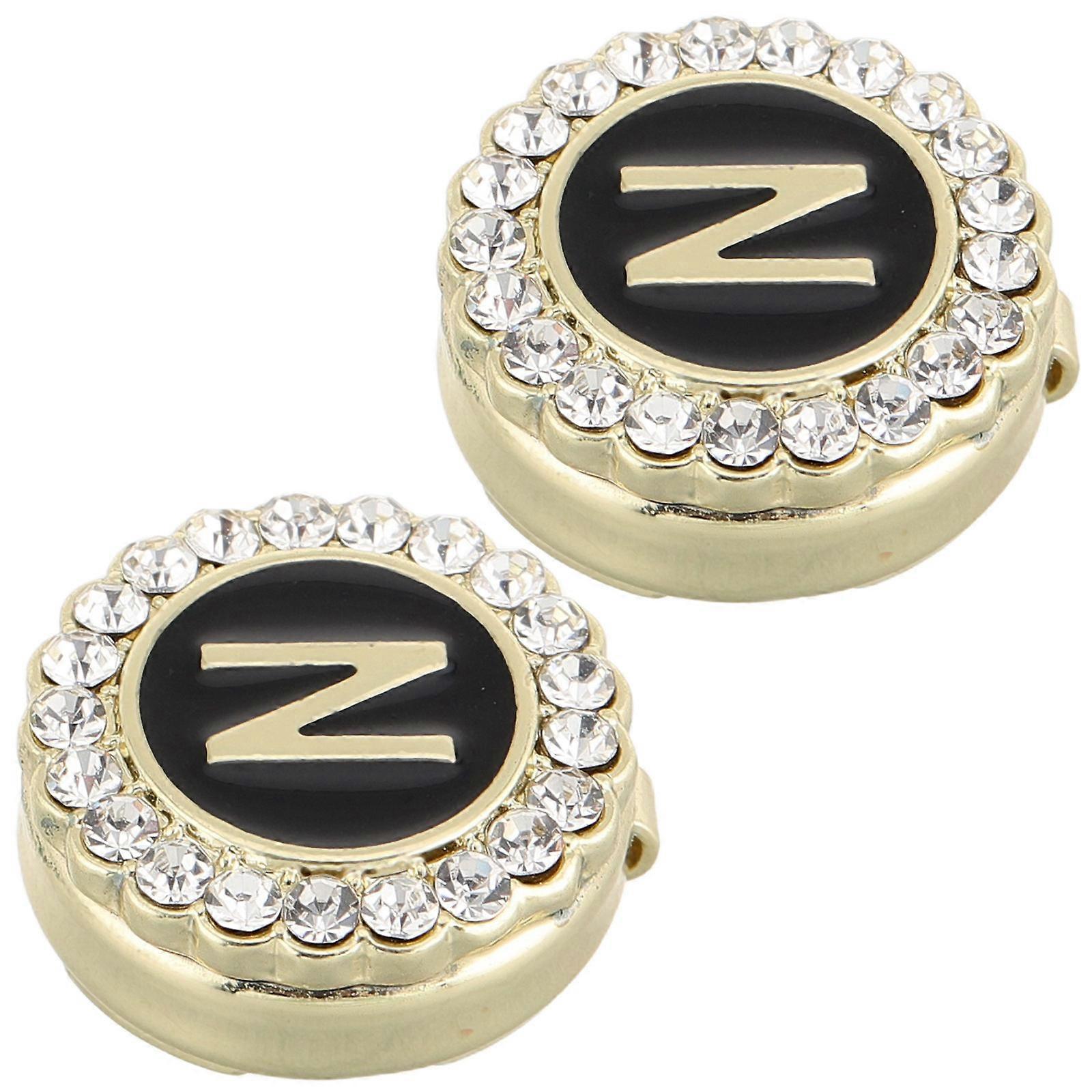 Tuxedo Shirt Buttons N Initial Alphabet Cufflinks Zinc Alloy Rhinestones Square Elegant Jewelry For Men Formal Wear 2Pcs